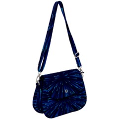 Particle Art Background Blue Saddle Handbag