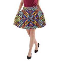 Mosaic Pattern Background A-line Pocket Skirt