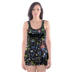 Universe Star Planet Galaxy Skater Dress Swimsuit