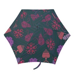 Floral Non Seamless Pattern Mini Folding Umbrellas