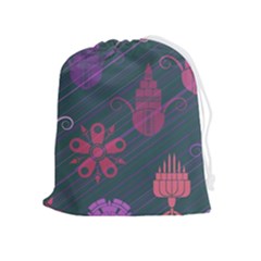 Floral Non Seamless Pattern Drawstring Pouch (xl) by Ravend