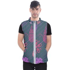 Floral Non Seamless Pattern Men s Puffer Vest