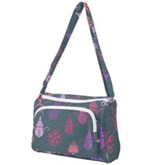 Floral Non Seamless Pattern Front Pocket Crossbody Bag