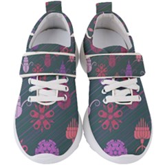 Floral Non Seamless Pattern Kids  Velcro Strap Shoes