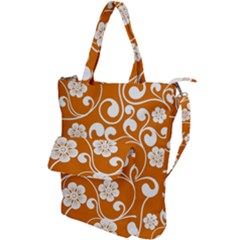 Orange Floral Walls  Shoulder Tote Bag