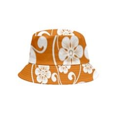 Orange Floral Walls  Inside Out Bucket Hat (kids) by ConteMonfrey