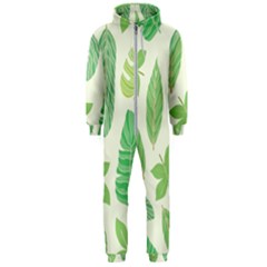 Watercolor Banana Leaves  Hooded Jumpsuit (men) by ConteMonfrey