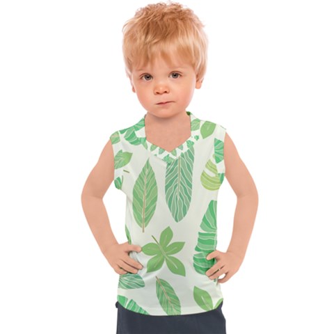 Watercolor Banana Leaves  Kids  Sport Tank Top by ConteMonfrey