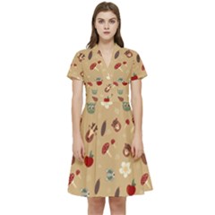 Cute Forest Friends Short Sleeve Waist Detail Dress by ConteMonfrey