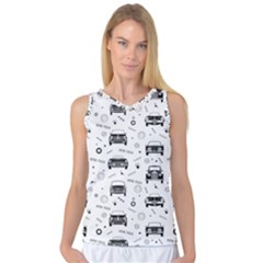 Pattern Retro Italy Cars Classic Women s Basketball Tank Top by danenraven