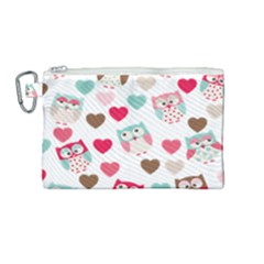 Lovely Owls Canvas Cosmetic Bag (medium) by ConteMonfrey