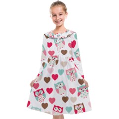 Lovely Owls Kids  Midi Sailor Dress by ConteMonfrey