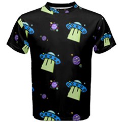 Illustration Cosmos Cosmo Rocket Spaceship -ufo Men s Cotton Tee by danenraven