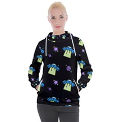 Illustration Cosmos Cosmo Rocket Spaceship -ufo Women s Hooded Pullover by danenraven