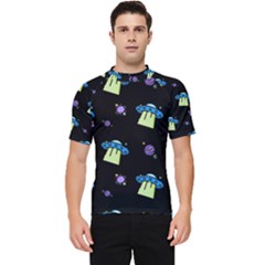 Illustration Cosmos Cosmo Rocket Spaceship -ufo Men s Short Sleeve Rash Guard by danenraven