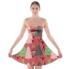 Christmas Tree Icon Strapless Bra Top Dress by danenraven