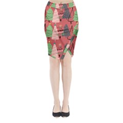 Christmas Tree Icon Midi Wrap Pencil Skirt