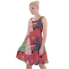 Christmas Tree Icon Knee Length Skater Dress by danenraven