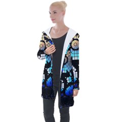 Illustration Tech Galaxy Robot Bot Science Longline Hooded Cardigan by danenraven