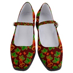 Illustration Xmas Christmas Pattern Women s Mary Jane Shoes by danenraven