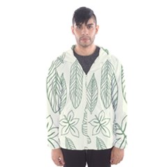 Banana Leaves Draw  Men s Hooded Windbreaker by ConteMonfrey