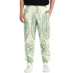 Banana Leaves Draw  Men s Elastic Waist Pants by ConteMonfrey