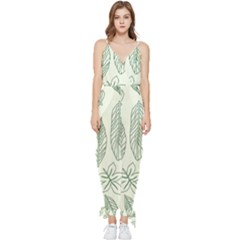 Banana Leaves Draw  Sleeveless Tie Ankle Chiffon Jumpsuit by ConteMonfrey