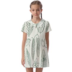 Banana Leaves Draw  Kids  Asymmetric Collar Dress by ConteMonfrey