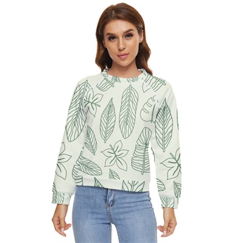 Banana Leaves Draw  Women s Long Sleeve Raglan Tee by ConteMonfrey