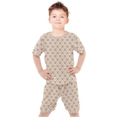 Brown Little Paws - Cute Cat Lover  Kids  Tee And Shorts Set by ConteMonfrey