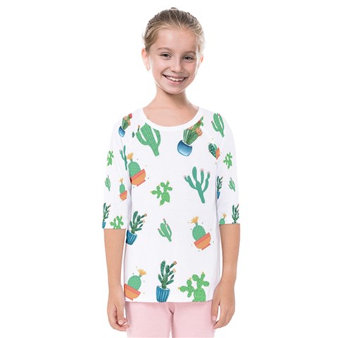 Among Succulents And Cactus  Kids  Quarter Sleeve Raglan Tee by ConteMonfrey