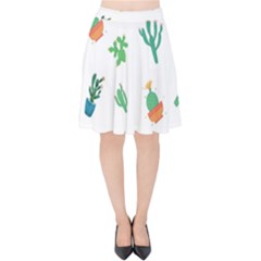 Among Succulents And Cactus  Velvet High Waist Skirt by ConteMonfrey