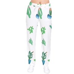 Among Succulents And Cactus  Women Velvet Drawstring Pants by ConteMonfrey