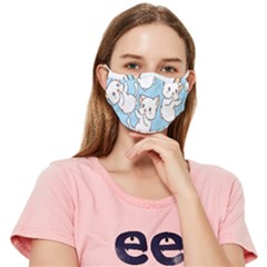 Seamless-little-cat-dragonfly-pattern Fitted Cloth Face Mask (adult)