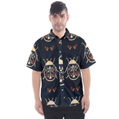 Floral-bugs-seamless-pattern Men s Short Sleeve Shirt