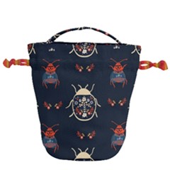 Floral-bugs-seamless-pattern Drawstring Bucket Bag by Jancukart