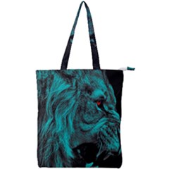 Angry Male Lion Predator Carnivore Double Zip Up Tote Bag
