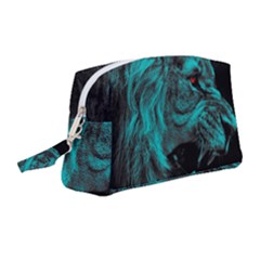 Angry Male Lion Predator Carnivore Wristlet Pouch Bag (medium) by Jancukart