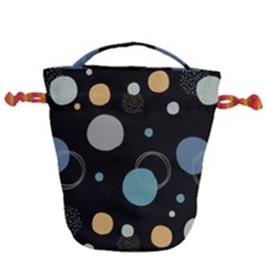 Circle Pattern Abstract Polka Dot Drawstring Bucket Bag