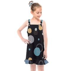 Circle Pattern Abstract Polka Dot Kids  Overall Dress by danenraven