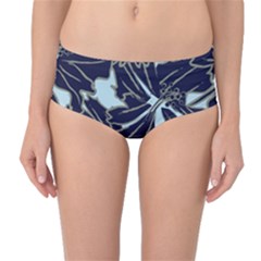 Floral Print Art Pattern Design Mid-waist Bikini Bottoms