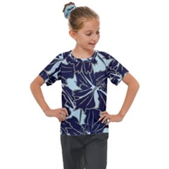 Floral Print Art Pattern Design Kids  Mesh Piece Tee