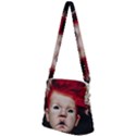 Creepy Boy Portrait Art Zipper Messenger Bag View2