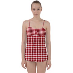 Red Pattern Seamless Texture Background Babydoll Tankini Set by artworkshop