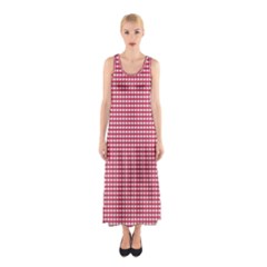 Red Gingham Check Sleeveless Maxi Dress by artworkshop