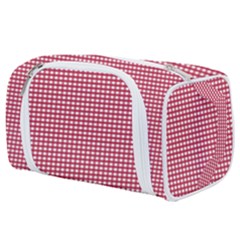 Red Gingham Check Toiletries Pouch by artworkshop