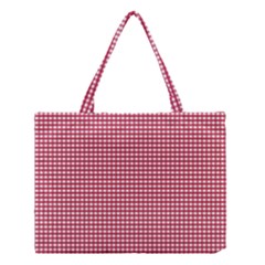 Red Gingham Check Medium Tote Bag by artworkshop