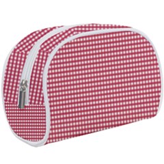 Red Gingham Check Make Up Case (large) by artworkshop