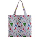 New Year Christmas Winter Watercolor Zipper Grocery Tote Bag View1