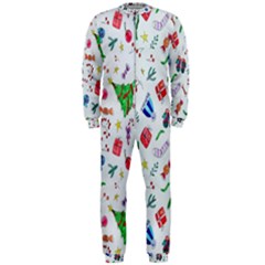 New Year Christmas Winter Watercolor Onepiece Jumpsuit (men) by artworkshop